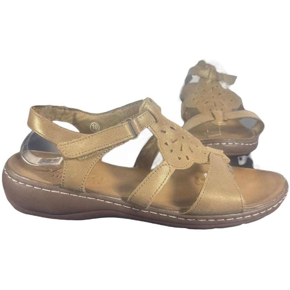 Skechers Brown Comfort Sandals Women’s Size 10 Open Toe Hook & Loop Casual Shoe
